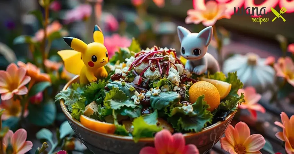 Sweet and Sour Sleep Salad with mango slices, cherry tomatoes, and fresh herbs in a glass bowl.