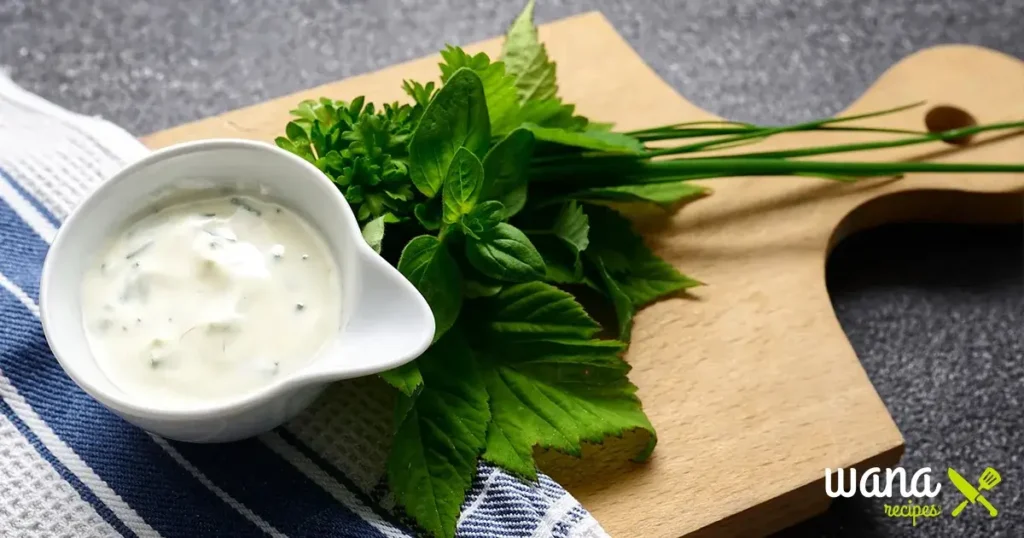 Whisking New Orleans salad dressing ingredients in a glass bowl.