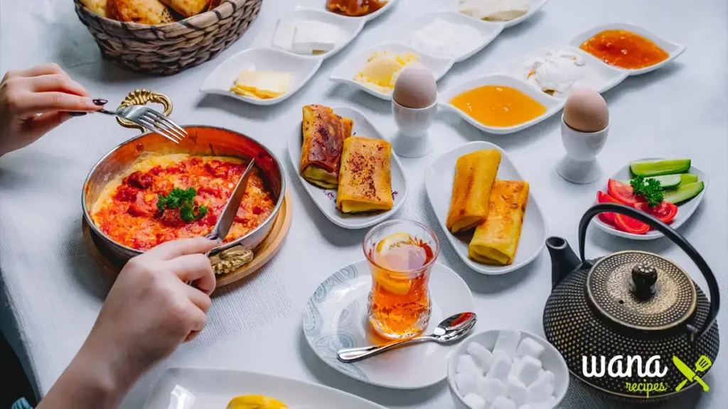 An assortment of traditional Asian breakfast dishes, including pho, nasi lemak, and dim sum, served on a wooden table.